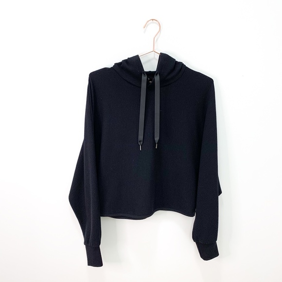 Dynamite Black Crop Hoodie - Picture 1 of 7